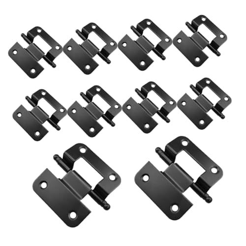HAMPPLIES 10 piezas Bisagras Puerta Gabinete Cocina Bisagras Resistentes para Puertas de Armario Sustitución Duradera para Muebles de Cocina y Baño Instalación Fácil y Flexible Negras de