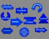 LITKO Basic Command Token Set | Gaming Aid Pieces | Compatible with Flames of War, Bolt Action, Axis & Allies | WH40K | Napoleonic | Ancients | 10 Pack (Blue)
