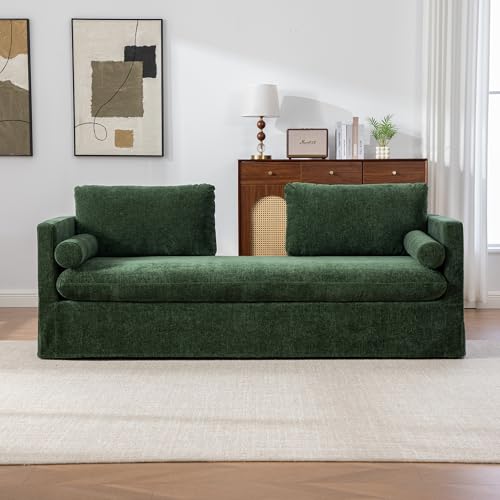 QVUUOU 82.68" Wide 2-Seat Sofa with Chenille Upholstery, Includes 4