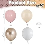 Nude Dusty Pink Balloons Set, 60Pcs 12 Inch Retro Blush Pink Apricot Helium Balloon with Beige White Champagne Gold Latex Neutral Balloons for Birthday Wedding Baby Bridal Shower Party Decorations - Image 2