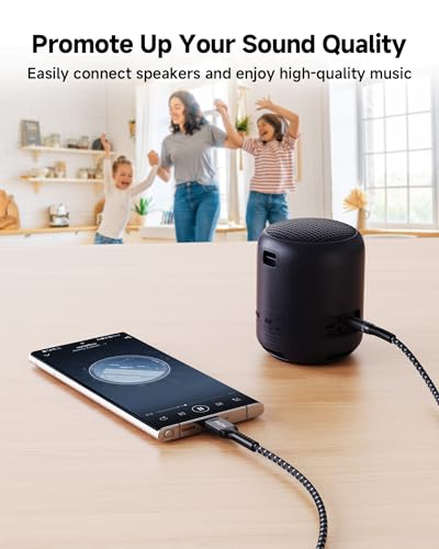 USB C to 3.5mm Audio Aux Jack Cable,Type C to 3.5mm Headphone Car Stereo Dongle Cable Cord iPhone 15 16 Pro Max,Samsung Galaxy S24 S23 S22 S21 Ultra,Note 20 10,Google Pixel 5 6 XL,iPad Pro