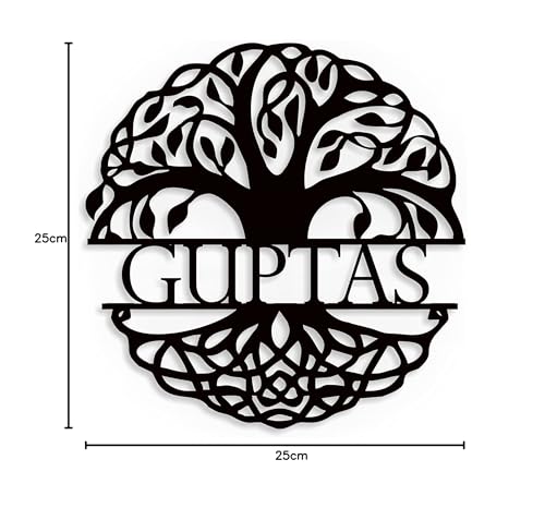 Image of ZOCI VOCI Personalized Name Plate for Home Entrance Outdoor - Acrylic Body, Waterproof | Designer Door Plates for Flat, Bungalow & Apartment - Customized (12 INCH DIA, Bodhi Tree)