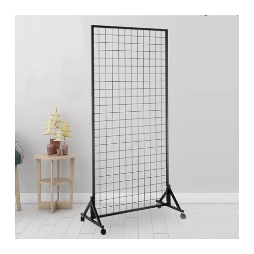 Espositore a griglia con ruote per un facile trasporto e design con base a T, 120 x 80 cm
