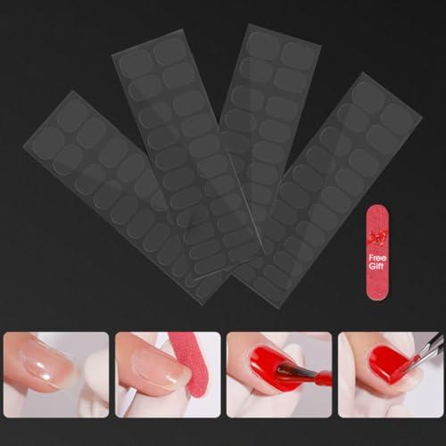 Minkissy E43D2XS08S176PV6EN2X Gel Nail Wraps 5 Sheets Nail Strip Clear Gel Nail Stickers Transparent Sheer Gel Polish Strip thumb #4