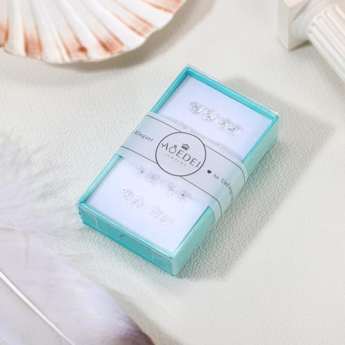 AoedeJ 6 Pairs Clear Plastic Earrings for Sports Work - Hypoallergenic Invisible Posts for Sensitive Ears4