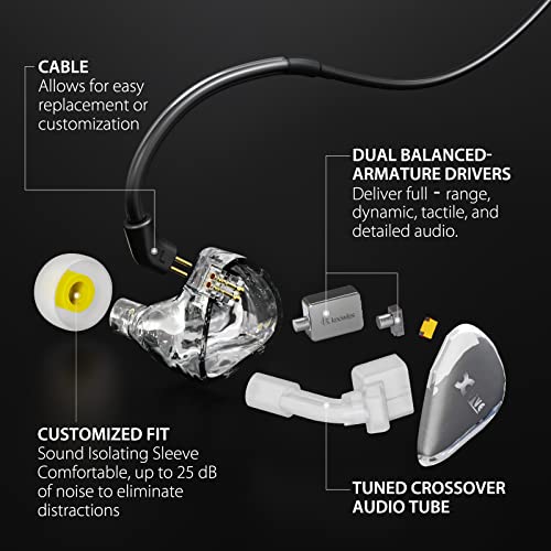 Image of Xvive T9 in-Ear Monitor Headphones Dual Knowles BA Drivers IEM for Studio, Band Rehearsal, Live Performance (T9)