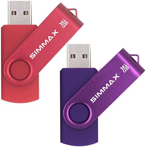 SIMMAX 32GB USB Flash Drives 3 Pack 32GB Memory Stick Swivel Design Thumb Drive USB Stick (32GB Black Blue Green)