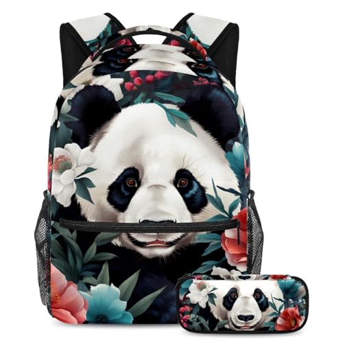 Sac à dos panda motif floral 18 pouces, le cadeau de rentrée idéal pour ados