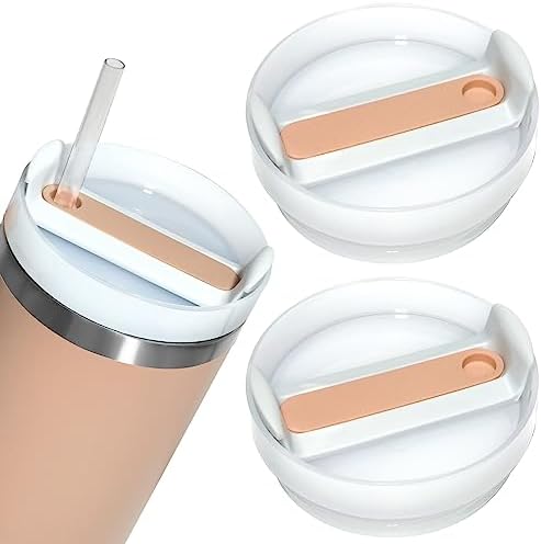 HeyMoly 40 OZ Tumbler Lid Replacement Fit for Stanley, Spill Proof and Splash Resistant Tumbler Covers Fit for Tumbler 40 oz and Coffee Mugs(2 Pack, Pink Dusk)