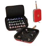 ENHANCE Designer Edition Würfeltablett – Würfel-Case & Würfelhalter für 28+ Würfel mit robuster Eva-Schale & Schutz – Würfelbrett mit herausnehmbarem Halter für DND & andere RPG Spiele (Rot)