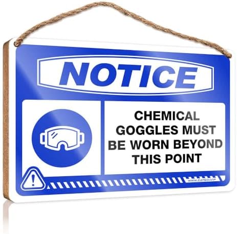 Plaque Notice Chemical Goggles Must with Coffee Corner Station Western image 4
