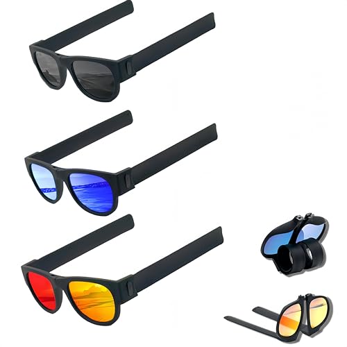 Mens Sunglasses Polarized,Youth Baseball Square Sunglass Black For Boys，Running Lightweight Fashion Shades For Women，Folding Flexible Wrist Sunglasses For Cycling Fishing Sporting-3 pairs