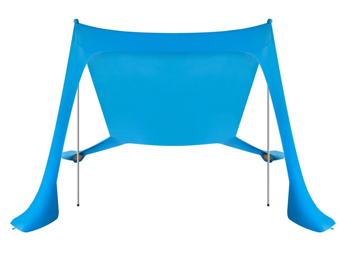 Monoprice Sombrilla de playa y campamento para 4 personas, de 7 pies, con protección UV UPF 50+, tela de licra elástica y ligera, fácil sombra para la playa, camping y eventos deportivos
