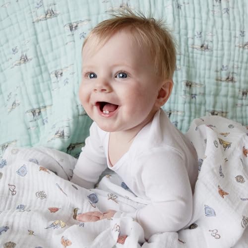 Image of aden + anais Swaddle Blanket, Boutique Muslin Blankets for Girls & Boys, Baby Receiving Swaddles, Ideal Newborn & Infant Swaddling Set, Perfect Shower Gifts, 2 Pack, Hogwarts Essentials