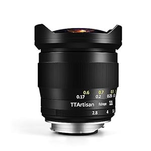 TTArtisan 11 mm F2.8 Kameralinse, Fisheye, kompatibel mit EOS R Mount Kameras wie R RP R5 R6 Schwarz