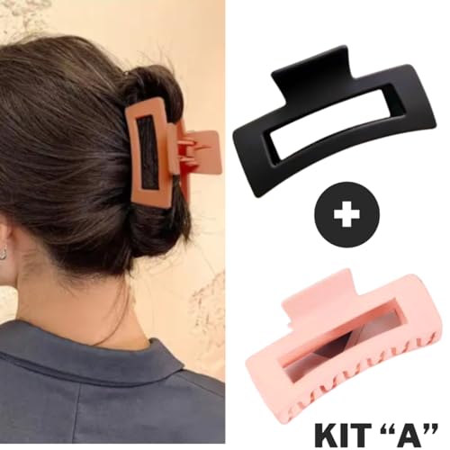 Kit Piranha Prendedor Pregadeira de Cabelo Grande Acessório Luxo Estilo 8,5 cm (Kit 