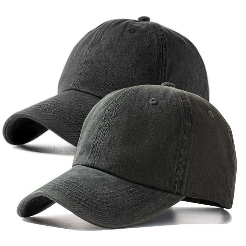 2 Pack Baseball Caps Golf Dad Hats,Ajustable Vintage Washed Cotton