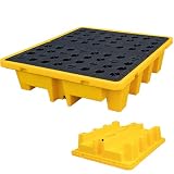 Draina ket - Plataforma de contención de derrames con acceso para carretilla elevadora para tambor Sto Heavy Du resistente a los productos químicos, ideal para uso industrial