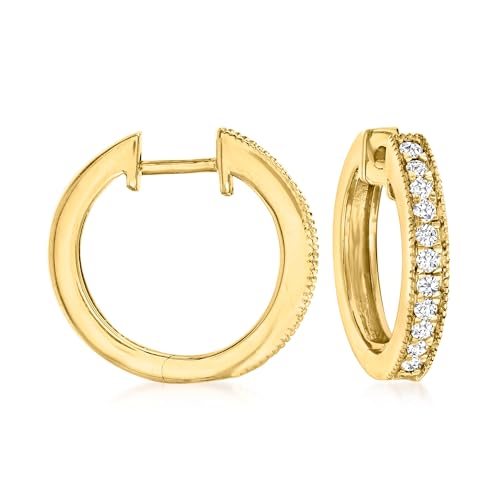 Ross-Simons diamond hoop earrings image