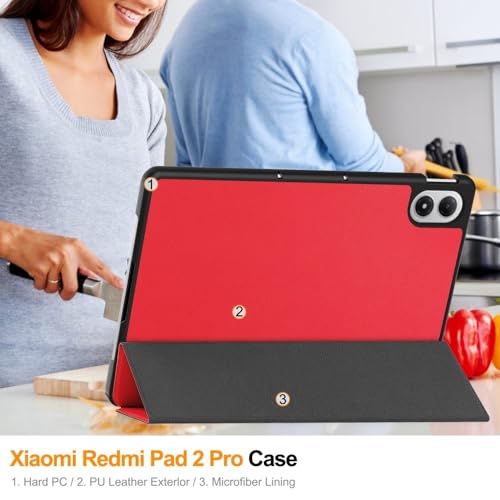 Étui Xiaomi Redmi Pad 2 Pro rabat intelligent vert housse antichoc
