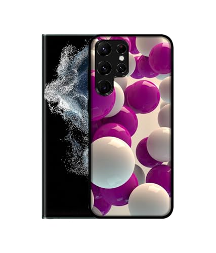 Image of 3D Balloons Design Premium 2D Printed Metal Back Case Cover for Samsung Galaxy S22 Ultra 5G