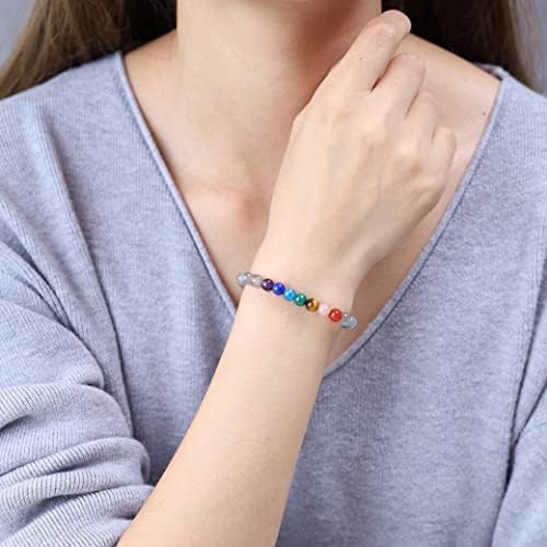 COAI Tree of Life Women's 7 Chakra Stone Bolo Bracelet