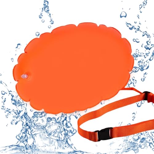 Boya de Natación Inflable, Swim Buoy, Boya de Seguridad, Adecuado para Natación, Deportes Acuáticos en La Playa, Surf, Snorkel, Entusiastas del Triatlón, Bolsas de Aire Duales, 50 x 40cm
