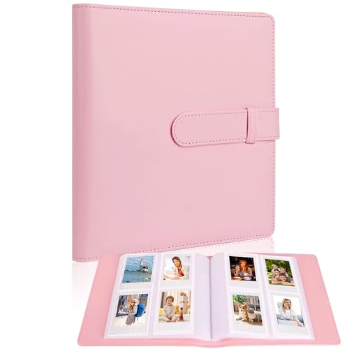 Album Fotos,256 Cuadrículas,Miniálbum de Fotos para Polaroid de 3 Pulgadas,Compatible con Fujifilm Instax 12, 11, 9, 8+, 8, 7S, 50S, 40, 26 y 25 para álbum de Viajes,álbum de Bodas(Rosa)