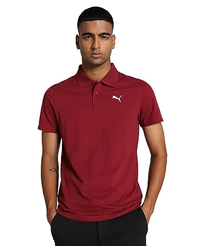 PUMA Cotton Men's Solid Slim Fit T-Shirt (687093_Team Regal Red, Medium