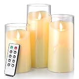 DALANG Flickering flameless LED Candles with Remote Control and Timer, Ideal for Halloween, Christma
