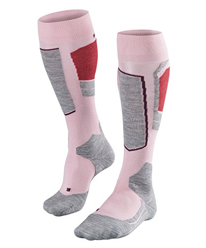 Preisvergleich Produktbild FALKE Damen Skisocken SK4, atmungsaktive Skistrümpfe mit Merinowolle, Kniestrümpfe zum Skifahren, gute Wärmeisolation, leichte Polsterung, 1er Pack, Rosa (Thulit 8663), 39-40