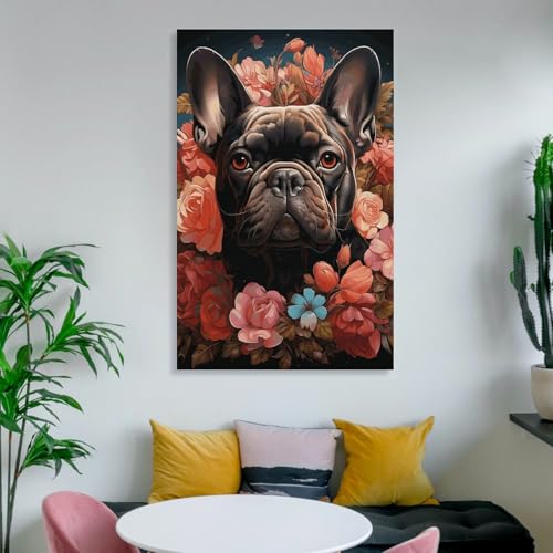Impression d'art mural bouledogue haute definition sur toile
