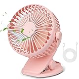 Ventilador de escritorio y ventilador multiusos: nuestro ventilador de clip puede engancharse a un grosor inferior a 4 cm para fijar la posición (como enganchar en un cochecito y cuna); o se puede colocar fácilmente en cualquier plano liso. Las suaves almohadillas antideslizantes en el clip pueden evitar arañazos en la superficie. Clip estable probado que puede sostener el ventilador de forma segura.