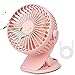 Akface Ventilateur à Pince USB Rechargeable, Flux d'Air Puissant, Ventilateur de Table à Clip Silencieux 3 Vitesses, Réglage à 720° pour le Bureau, Camping, Poussette, Voiture, Salle de Sport Rose