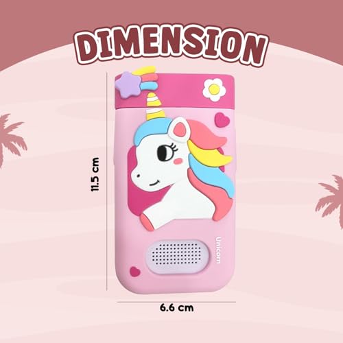 Image of Wembley My First Smart Phone| Mini Toy Mobile for Kids Age 3+| Adorable, Educational & Fun | with Rotating Camera & Strong Battery| Perfect for Boys & Girls (Unicorn)
