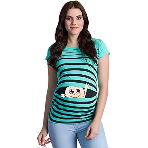 Winke Winke Baby - Lustige witzige süße Umstandsmode gestreiftes Umstandsshirt Cover