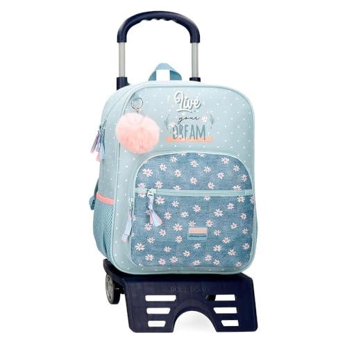 Movom Live Your Dreams Mochila Escolar con Carro Verde 30x38x12 cms Poliéster 13,68L