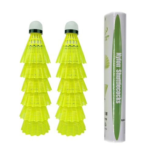 ZHENAN Badminton Birdies,12 Pack Nylon Badminton Shuttlecocks-Hight Speed Batting Training Practice Birdie Ball for Indoor and Outdoor Sports Matches,Highly Stable & Durable Shuttle Balls