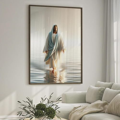 Affiches Jésus marche sur l'eau décoration murale inspirée par la foi chrétienne - 4