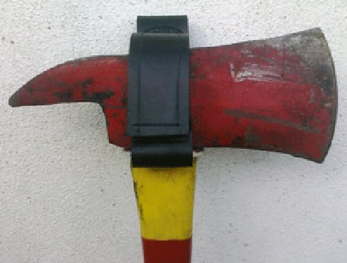 Firefighter Reflective Leather Axe and Halligan Tool Holster Black