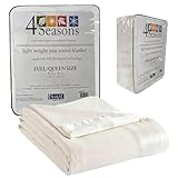 Shavel Home Products Micro Flannel Full/Queen Size Blankets, Lightweight All Seasons Cozy Blanket, Throw Blankets for Home, Comfy & Soft Blanket for Couch, Machine Wash, No Pilling - Ivory