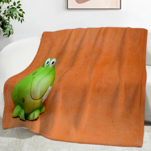Plaid polaire microfibre 220x240 couverture grenouille - 2