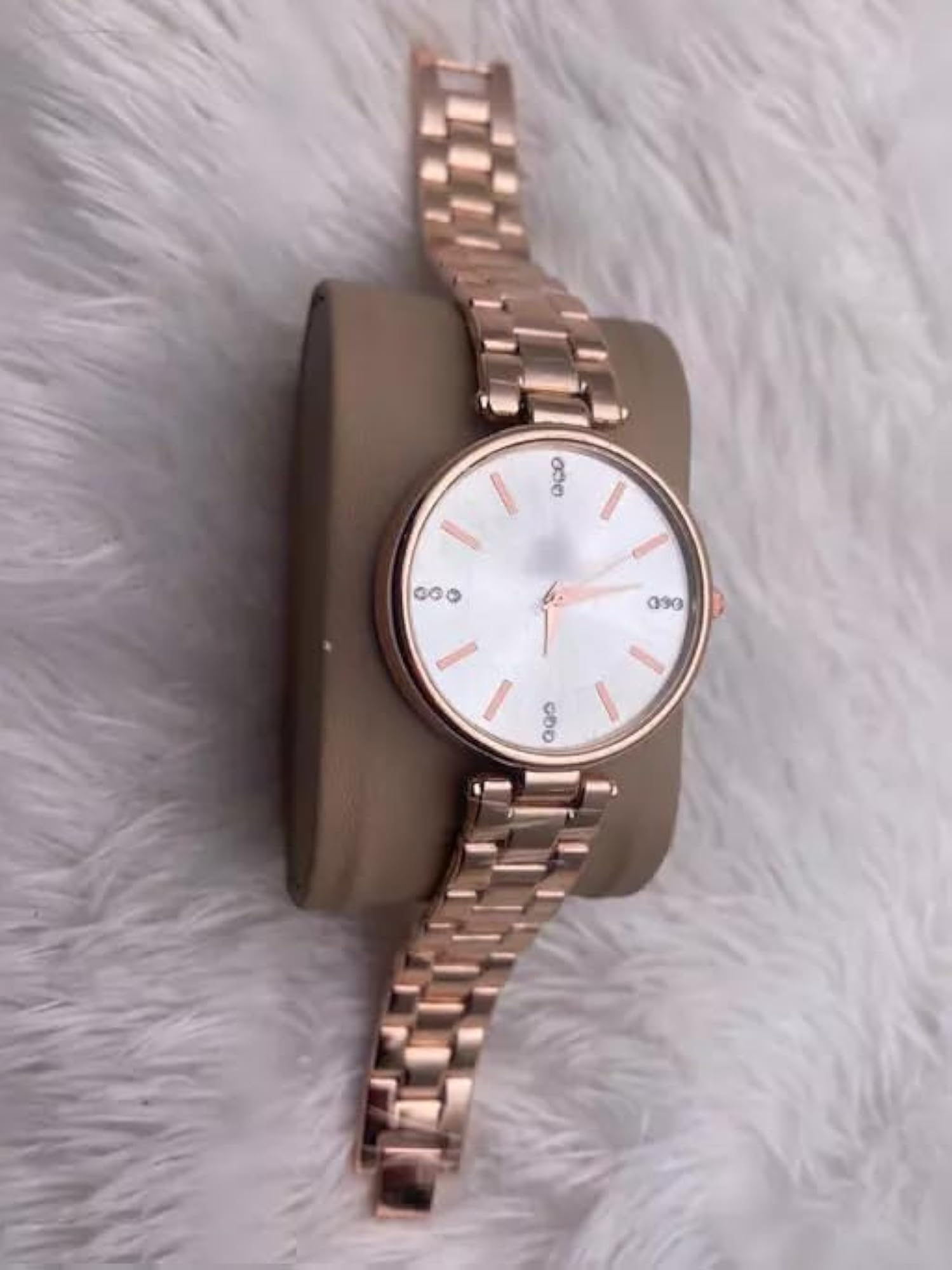 Women's Diamond Studded Dial Analog Watch, Stylish Bracelet Strap
