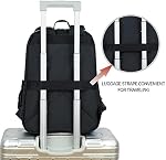 KROSER Laptop Backpack 15.6 Inch Stylish Daypack with USB Charging Port, Water-repellent Nylon Backpack Backpack for Travel/Business/Women/Black