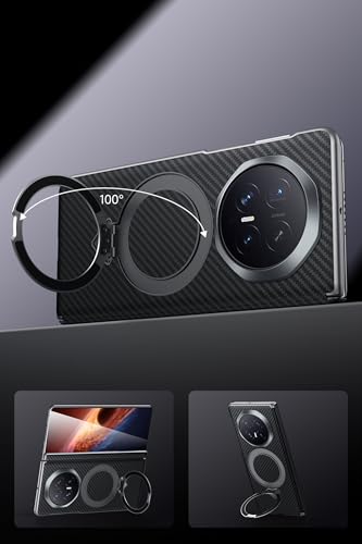 Coque pour Honor Magic V6 avec support magnétique noir - 2