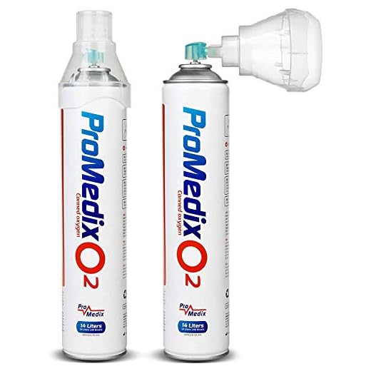 Promedix PR-994 Inhalador de Oxígeno Portátil para Inhalación | Boquilla Universal | Oxígeno en Lata 12L 99,4%