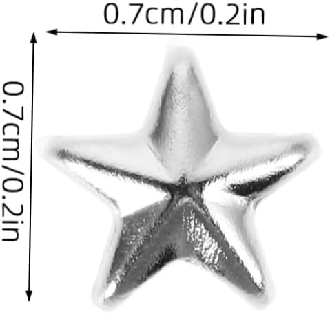 20pcs Metal Claw Nailheads Five-Pointed Stars DIY Hat Embellishments Punk Fashion Rivets for Bag and Clothing Silver