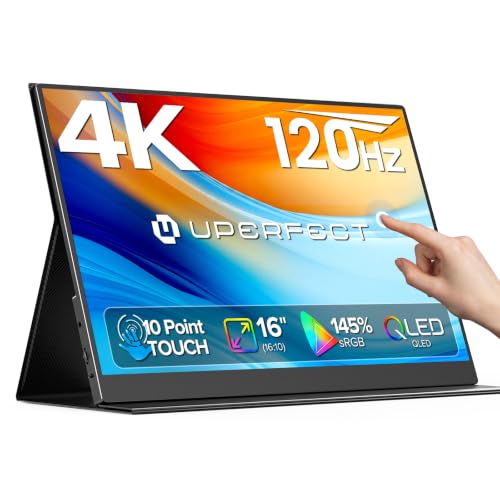 Image of UPERFECT 4K 120Hz Portable Monitor Touchscreen, 16 inch 600Nits Gaming Monitor