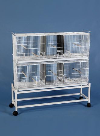 Bellas Bungalow Breeding Bird Cage - 38" W X 10.5" D X 15" H - 2 Cages and Stand