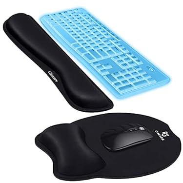 AMAZON - Gimars Keyboard Mouse Pad Wrist Rest and Rechargable Mouse Combo for Computer, Office, Study, Ergonomic Wrist Rest and Mouse for Typing Pain Relief, 2.4G Mouse with Home Button for Work Effectively